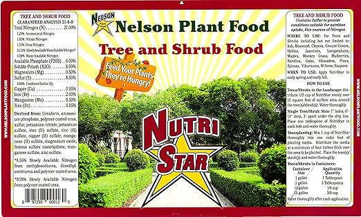 Nelson - Trees Shrubs &amp Evergreens Plant Food for In-Ground Containers &amp Patios Granular Fertilizer NutriStar 21-6-8 (15 lb.)