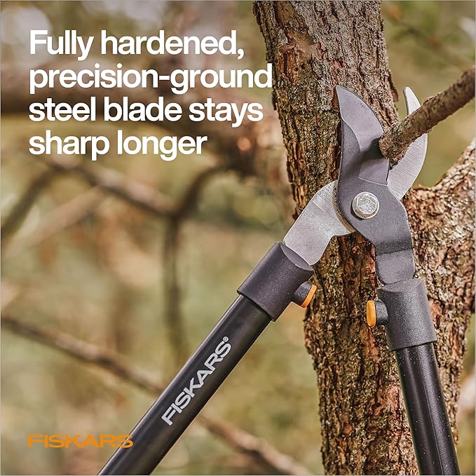 Fiskars 28 Loppers for Tree Trimming Heavy Duty Rust-Resistant Sharp Bypass Steel Blade Loppers Branch Cutter up to 1.5 Diameter Cut Capacity Shock-Absorbing Handle Garden Tools
