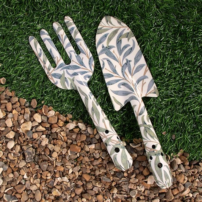 The Leonardo Collection William Morris Willow Bough Garden Tool Set for Gardening | Ideal Tool Kit &amp Gardening Gifts for Women &amp Men | Durable Garden Tools &amp Hand Tools for Daily Garden Wo