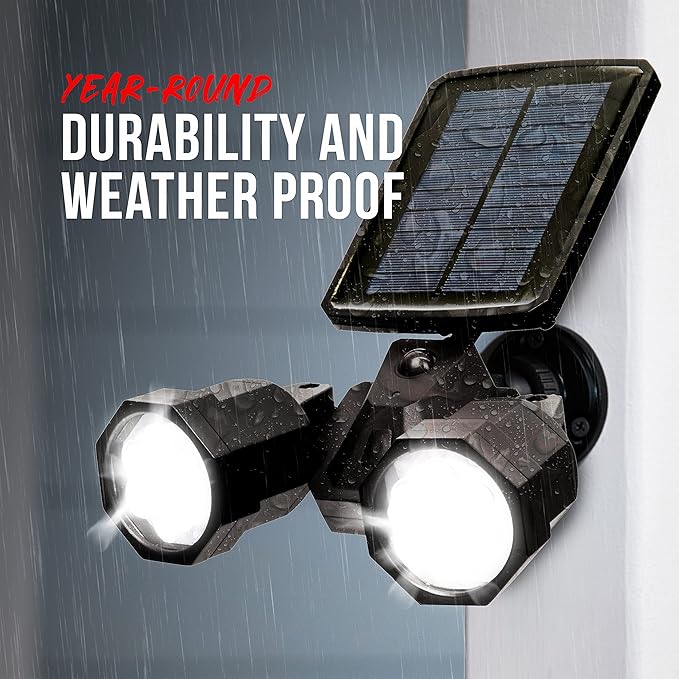 Bell+Howell Bionic Spotlight Duo Deluxe Solar Lights: Effortless Outdoor Illumination Motion Sensor Super Bright LEDs Waterproof Landscape Lights for Patio Yard Garden- No Batteries Required!