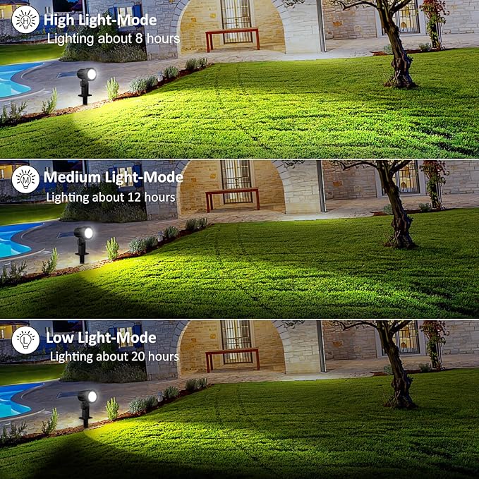 MEIHUA 6 in 1 Solar Spot Lights Outdoor Solar Landscape Spotlights 2700K/4000K/6500K 3 Brightness &amp Remote Control IP66 Waterproof Spotlights Outdoor Garden for Pathway Driveway Tree