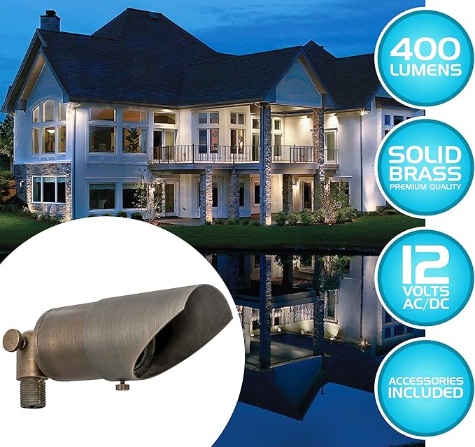 Westgate Lighting LED Directional Landscape Light - Antique Bronze Finish 12V LED Light–Convex Glass Lens LED Directional Light - 7W LED Landscape Light (1 Bronze)