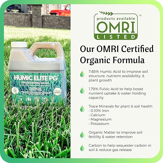 Humic Acid Organic Lawn Fertilizer - Fulvic Humic Mineral Blend for Trees Shrubs Ornamentals Vegetables &amp Crops - Enhancer &amp Garden Soil Conditioner by FoliarTech 34 OZ