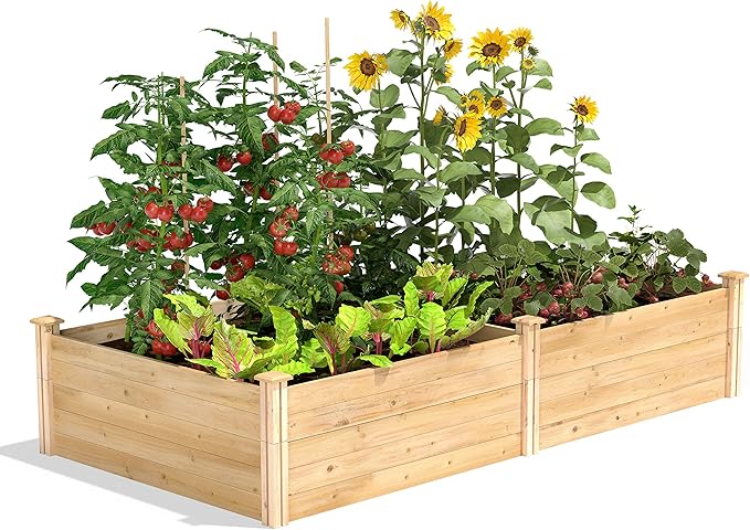 Greenes Fence Premium Cedar Raised Garden Bed 4' x 8' x 17.5 (3/4 Thick) - Made in USA with North American Cedar