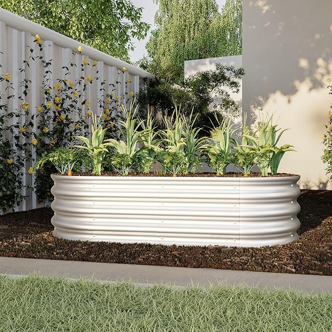 4x2x1ft Raised Garden Bed Kit Galvanized Planter Raised Garden Beds for Outdoor for VegetablesFlowers Herbs Heavy Duty Rust Resistant Easy Assembly