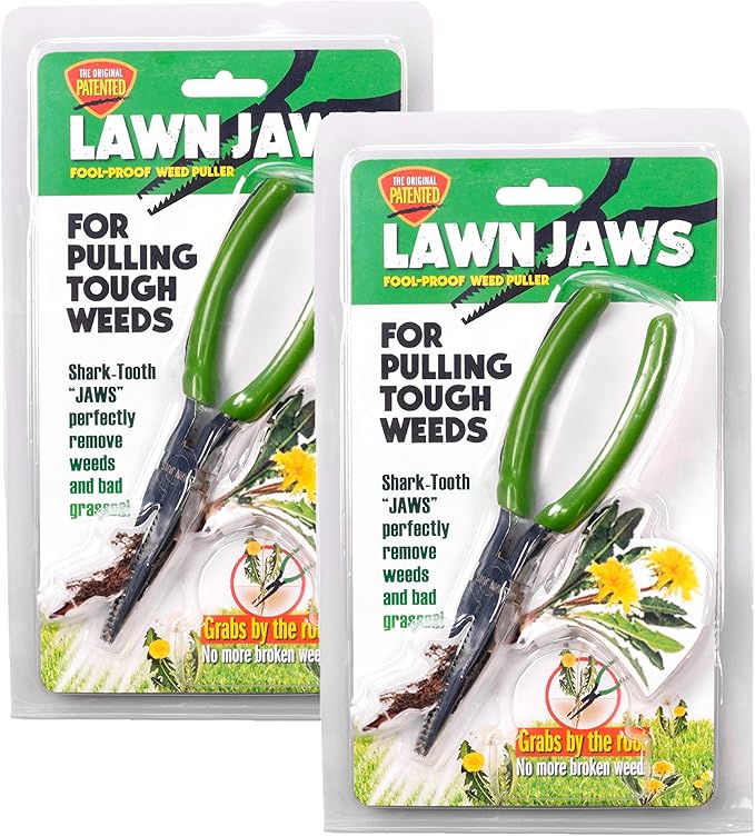 The Original Sharktooth Weed Puller Remover Weeding &amp Gardening Tool Weeder(2pk) -Pull from The Root Easily! Ergonomic Handheld Weeding Tool for Spring Summer Cleaning For All Age Gardeners