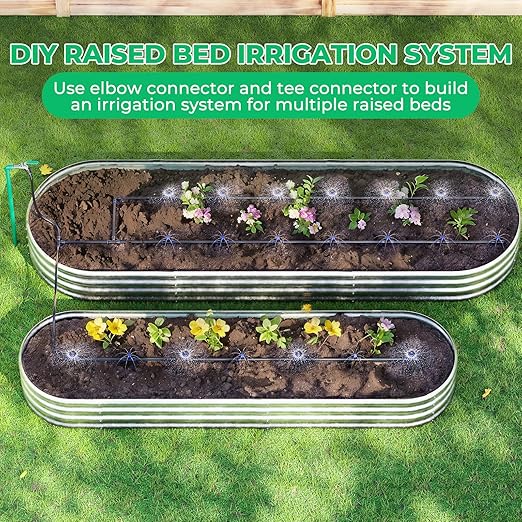 HIRALIY Raised Bed Drip Irrigation Kit Large DIY Garden Grid Watering System Garden Irrigation System for Flower Bed up to 4 x 8FT