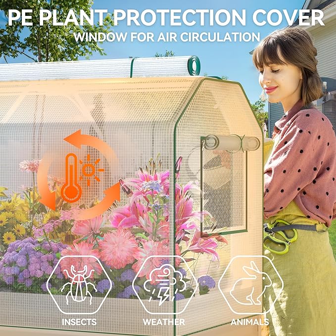 Galvanized Raised Garden Bed with Self-Watering System Elevated Planter Boxes Outdoor with Legs and PE Cover for Vegetables and Flowers Backyard Patio Balcony 48x24x56 in