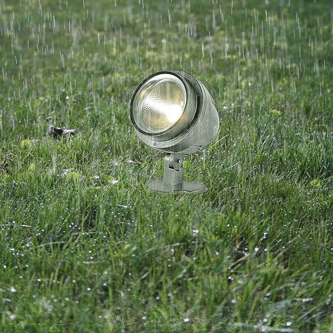 Kiven IP66 Waterproof LED Landscape Up Down Light Grey Decorative Spotlight with Plug-in Cord and Timer for Indoor Outdoor Yard Step Statue Mini LED Lawn Light (10W Cool White)