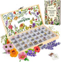 Lush&ampDew Edible Flower Seed Bank with Almanac Gardening Gifts for Women Men 32 Types 30000+ Non-GMO Heirloom Seeds for Planting Culinary Flowers Survival Seed Kit Annual Perennial Zone 3-11