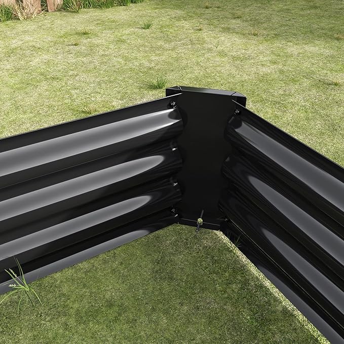 Galvanized Raised Garden Bed 8ft x 4ft x 2ft Large Metal Planter Box for Vegetables Herbs Flowers 20.5 Cubic Feet (4 * 2 * 1FT Black)