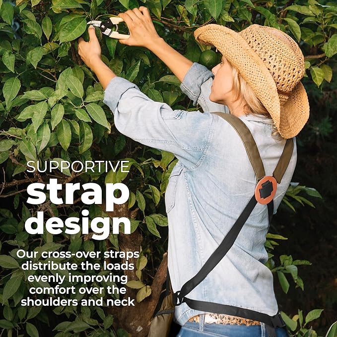 Soil &amp Sun Gardening Apron with Pockets and Harvesting Pouch - Durable Canvas Design for Men and Women - Convenient Tool Storage and Effortless Harvesting (Dark Beige)