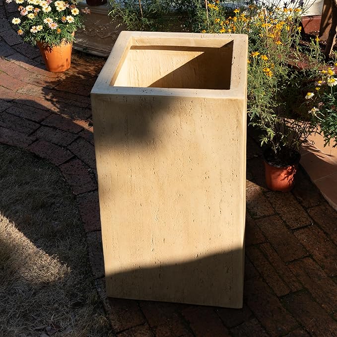 Handmade Rectangle Planter Box 27''H Travertine