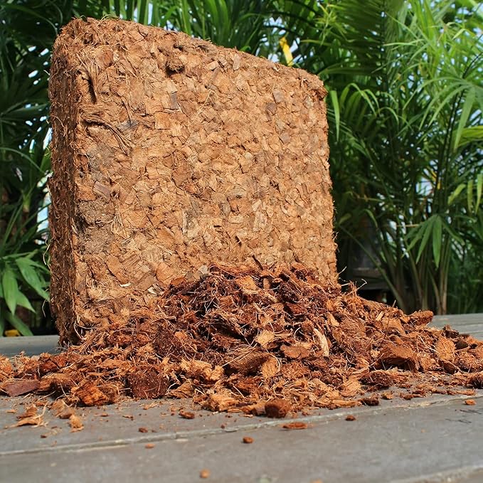 Organic Coco Chips for Plants (10lbs) - Coco Coir Chips - Coconut Husk Chips for Potting Soil Garden Soil &amp Seed Starter Soil - Coconut Mulch for Garden - Compressed Coconut Chips for Plants