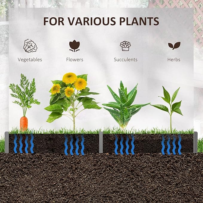 Outsunny Wooden Raised Garden Bed Hexagon Screwless Outdoor Planter Box Plants Vegetables Flowers Herbs 39 x 36 x 6 Gray