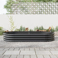 Raised Garden Bed Outdoor Patio Oval Galvanized Planter Raised Garden Bed for Outdoor Gardening Large Metal Garden Box for Plants Vegetables Flowers Black