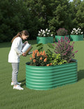 Raised Garden BedGalvanized Raised 4×2×2ft Planter Boxes Outdoor with Easy Assembly Large Garden Bed for Vegetables Fruits FlowerGreen