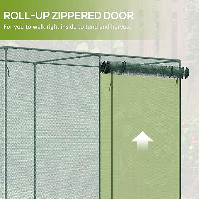 6' x 3' Crop Cage Plant Protection Tent with Zippered Doors for Vegetable Garden Backyard Green