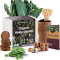 Organic Indoor Lettuce &amp Greens Garden Starter Kit - Certified USDA Organic Non GMO - Includes Spinach Kale Red Romaine Loose Leaf Lettuce Seeds for Planting Potting Soil Peat Pots