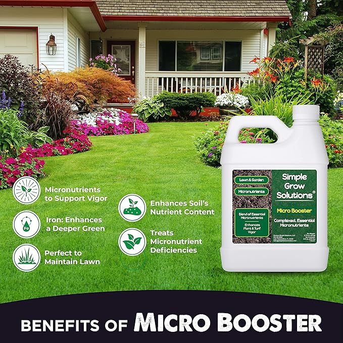 Micronutrient Booster Fertilizer (32 Ounce) and Accelerate Non-Ionic Liquid Surfactant (32 Ounce) - Simple Grow Solutions - Lawn Garden and Indoor Plants