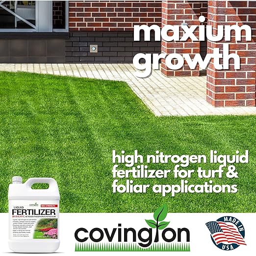 Covington 30-0-0 NPK Liquid Fertilizer (32oz) – High Nitrogen Low Salt Lawn Fertilizer Concentrate – All Purpose Liquid Formula for Lawns Plants Vegetable Gardens for Any Turf &amp foliar Applicat