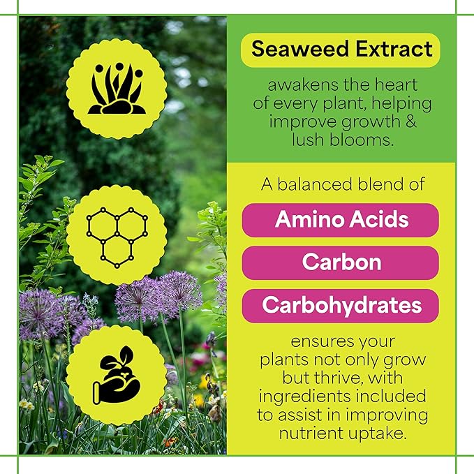 Grow More Sea Grow Flower &amp Bloom (4-26-26) - 3lbs of Seaweed Fertilizer for Plants - Water Soluble Fertilizer for Vegetables &amp Fruits - High Phosphorus Flower Food w/Seaweed Extract for Plant