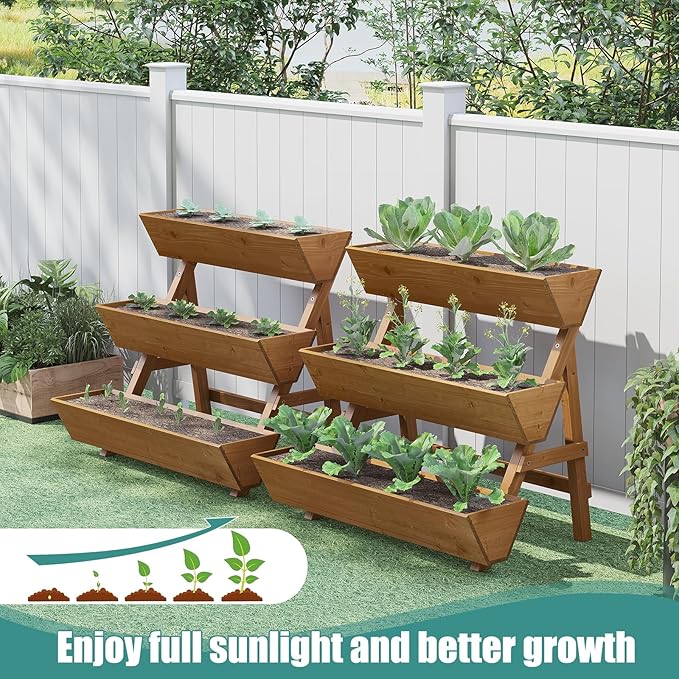 Raised Garden Bed 3 Tier Vertical Garden Planter for Indoor &amp Outdoor Raised Planter Box with Legs