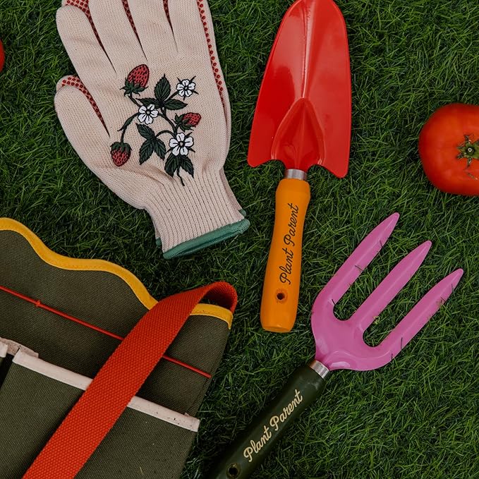 ban.do 2 Piece Gardening Hand Tools Cute Garden Tool Set Includes Hand Rake and Trowel with Beech Wood Handles Plant Parent