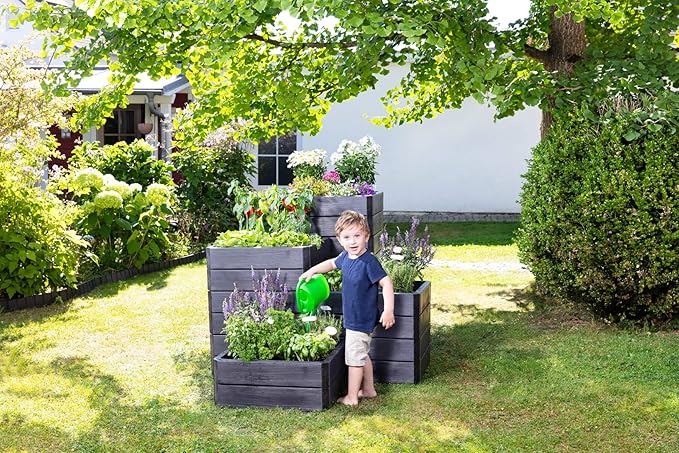 645115 Exaco Ergo Small Raised Bed Square Anthracite
