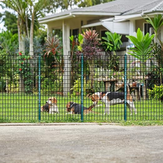 ARIFARO 4.8 Feet Metal Fence Posts Pack of 16 No Dig Garden U Post for Wire Fencing Steel Yard Post Outdoor Wire
