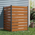 49 h x 38 w (2 Panels) Wood-Plastic Composite Privacy ScreenTrash Can Fence Air Conditioner Fence Wood Fence PanelIdeal Outdoor Privacy Wall Pool Equipment EnclosureTeak