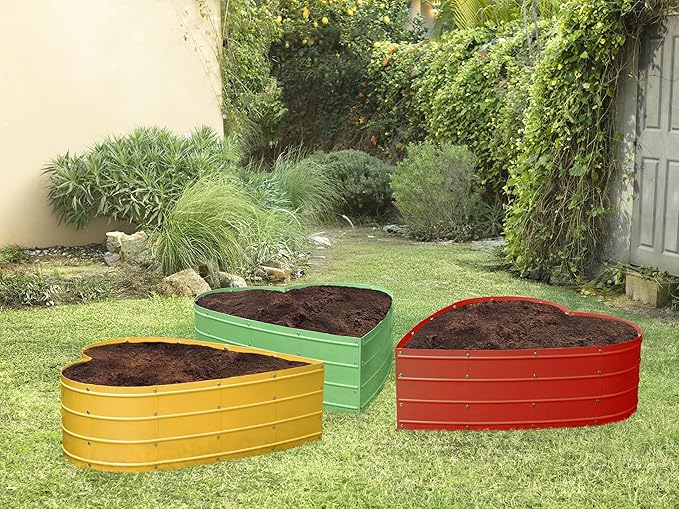 Plant &amp Plot Galvanized Raised Garden Beds Outdoor // Planter Raised Beds for Gardening Vegetables Flowers // Large Metal Garden Box (Light Green) // Patent Pending Tool-Free Assembly