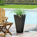 13 Outdoor Small Stone Planter Black