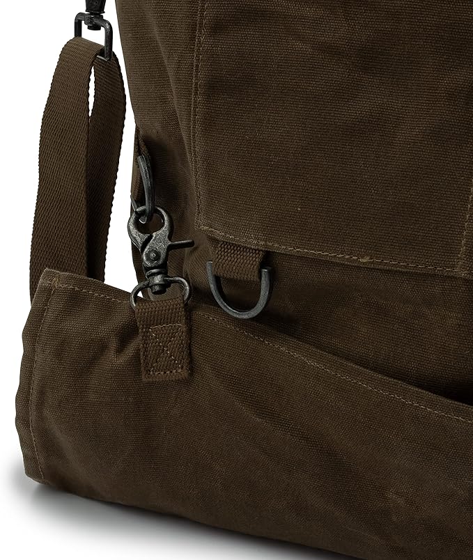 Barebones Harvesting and Gathering Bag - Foraging Harvest and Fruit Picking Bag with Convertible Straps - Water-Resistant Waxed Canvas Gardening Tool Bag (Dark Khaki)