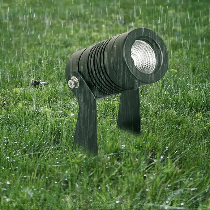 Kiven IP65 Waterproof LED Landscape Mini Up Down Ligh LED Decorative Spotlight Lamp with Plug-in Cord and Timer for Indoor Outdoor Yard Step Statue LED Lawn Light (3W Warm White)-HWD0158