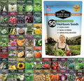 Homesteader Seed Vault - 50 Packs of Non-GMO Heirloom Vegetable Fruit Herb Seeds for Planting a Victory Garden - Grow Survival Food for Storage Emergency Preparedness - Survival Garden Seeds