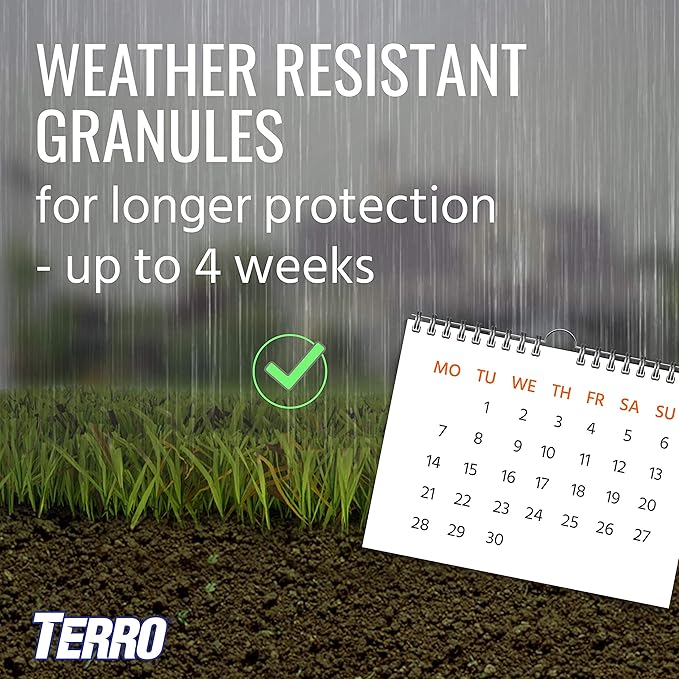 TERRO T2600 Perimeter Outdoor Ant Bait Plus - Attracts and Kills Carpenter Ants Roaches Crickets Earwigs Silverfish Slugs and Snails - 2 Pack 4Lbs