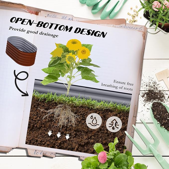 Galvanized Raised Garden Bed Kit 3.5' x 2' Smart Elevated Planter for Vegetables Herbs &amp Flowers