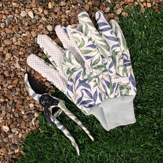 The Leonardo Collection William Morris Willow Bough Garden Tool Set for Gardening | Ideal Tool Kit &amp Gardening Gifts for Women &amp Men | Durable Garden Tools &amp Hand Tools for Daily Garden Wo