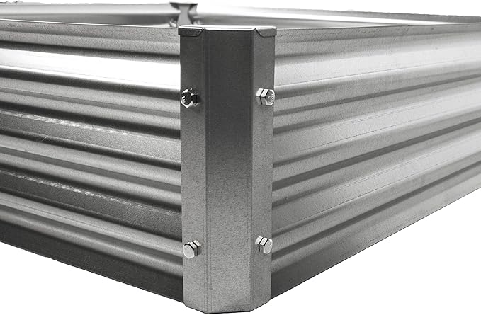 Backyard Expressions Galvanized Raised Garden Beds for Vegetables Large Metal Planter Box Steel Kit Flower Herb - 40x 40x 10.5H