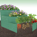 Galvanized Raised Garden Bed Kit 61x42x31 Inch Outdoor Metal Planter Box for Vegetables Herbs 3-in-1 Raised Garden Bed with Open Base for Deep Root Growth Green