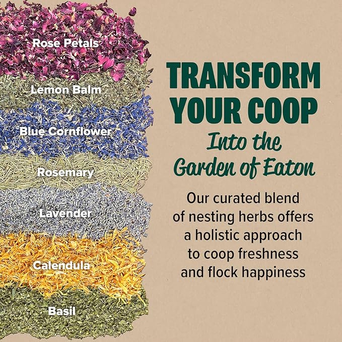 Eaton Pet and Pasture Premium Nesting Herbs Aromatic Blend for Nesting Boxes &amp Chicken Coop Natural Refresher &amp Pest Deterrent