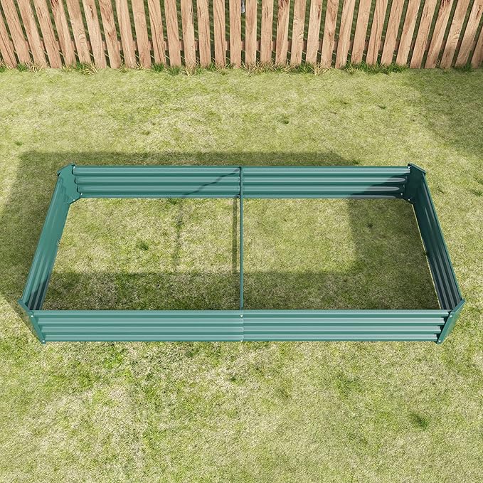 Raised Garden Bed Kit Metal Raised Bed G7.6x3.7x0.98ft for Flower Planters Vegetables Herb Green