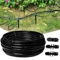50 FT 1/2 Inch Drip Irrigation Tubing Main Drip Line Hose Tube for Garden Watering Landscape Irrigation System (Includes 2 Pack 6-Way Connector and 1/2 Straight Connector)
