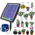 Solar Self Watering Plant Drip Irrigation System for 15 Plants Multiple Automatic Control Modes - Portable DIY Kit for Indoor/Outdoor Gardens Patios Balconies and Vacation Plant Care