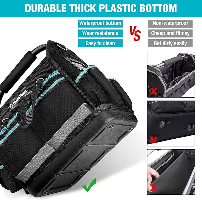 WORKPRO 5PCS Garden Tool Set &amp DURATECH 12 Inch Tool Tote with Waterproof Hard Bottom