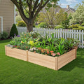 SPECRAFT 8x4 Ft Wood Raised Garden Bed Durable 15 Inch Depth Planter Box for Vegetables Herbs and Flowers Ideal for Outdoor Gardening with Open Base