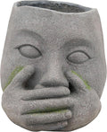 Generic Resin 9 H NO Speak Planter Gray