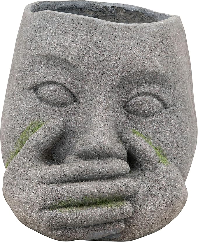 Generic Resin 9 H NO Speak Planter Gray