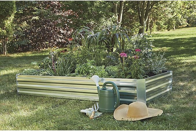 Ironton Galvanized Steel Raised Garden Planter- 6ft. x 3ft. Container Length 72 in Container Width 36 in Material Galvanized Steel Model# NP-PB101